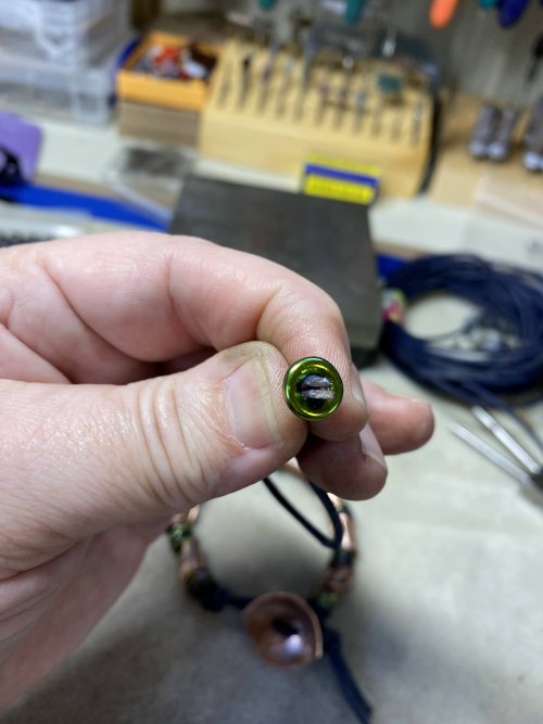 Susan LeGuyader's It's a Fit Issue - , Beading, , I finish stringing my bracelet